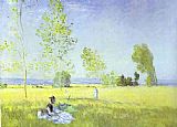 Claude Monet Fields of Bezons painting